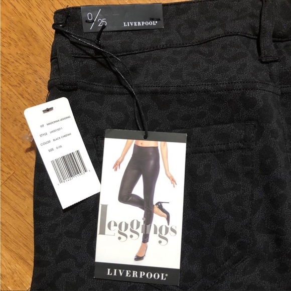 Liverpool NWT Madonna Black Charcoal Cheetah Print Leggings 0/25 - Picture 9 of 15